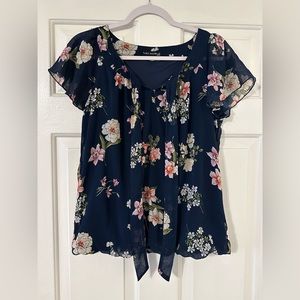 Sara Michelle Floral Print Top- Petite Large